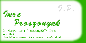 imre proszonyak business card